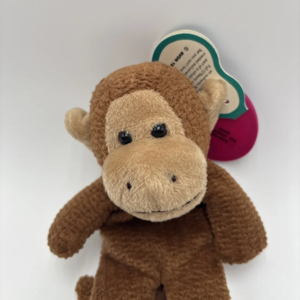 Vintage 1999 Avon Full O Beans June Coconut The Monkey Stuffed Plush Beanie Doll
